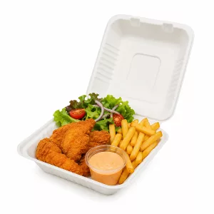 Boîte BURGER XL bagasse 215x215x80 (Non imprimée)