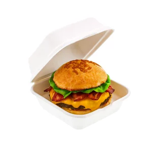 Boîte burger bagasse 155x160x80 (Non imprimée)
